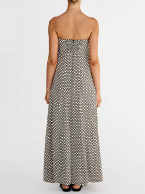 Aurohaya Diamond Print Bohemian Maxi Dress