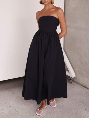 Aurohaya Resort Style Tulare Strapless Midi Dress