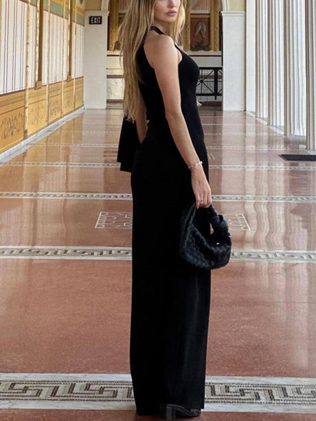 Aurohaya Fashion One Shoulder Ribbon Party Maxi Dress