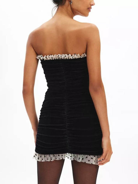 Aurohaya Robin Velvet Sweetheart Mini Dress