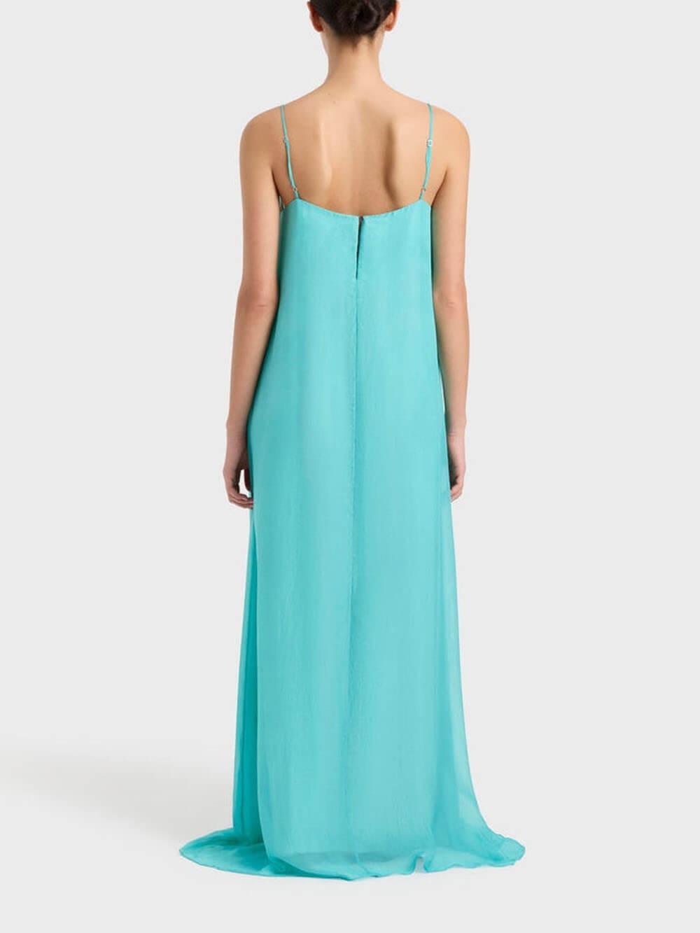 Aurohaya Elegant Spaghetti Straps Elegant Column Maxi Dress