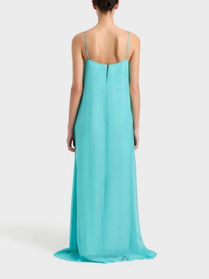 Aurohaya Elegant Spaghetti Straps Elegant Column Maxi Dress