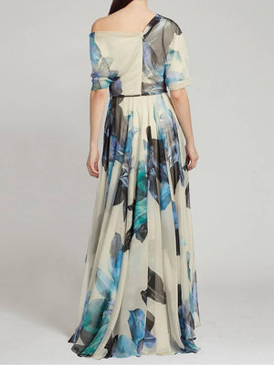 Aurohaya Bohemian Holiday Style Strappy Lolita Skirt Print Dress