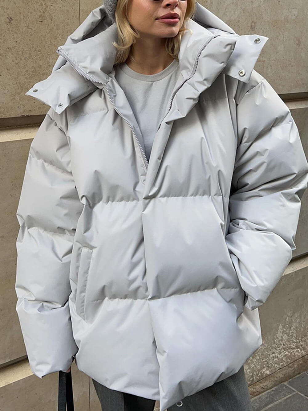 Classic Loose OverSize Style Spun Padded Coat