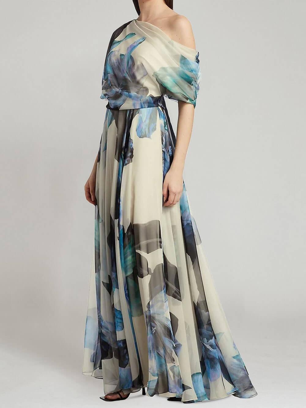 Aurohaya Bohemian Holiday Style Strappy Lolita Skirt Print Dress