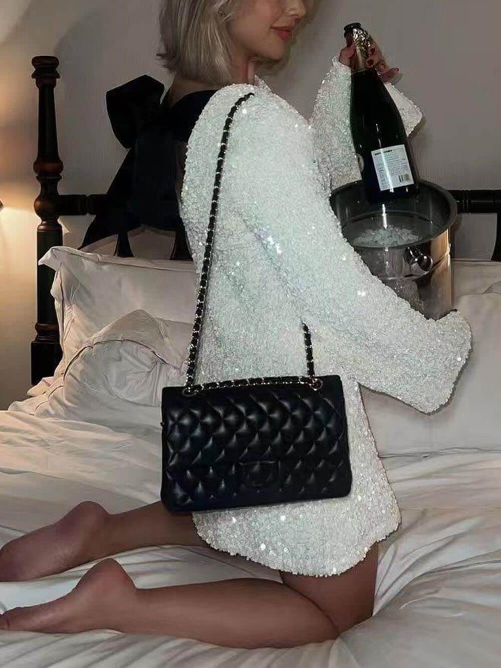 Aurohaya Sequined Tie-back Dress