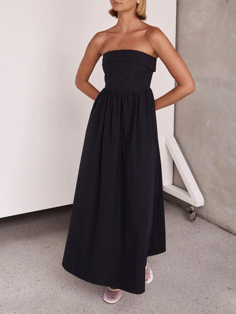 Aurohaya Resort Style Tulare Strapless Midi Dress