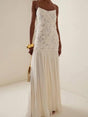 Aurohaya Three-dimensional Flower Splicing Sling Dress Apricot