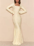 Lace Scarf Design Maxi Dress