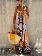 Aurohaya Ethnic Printed Loose Cami Maxi Dress Multicolor