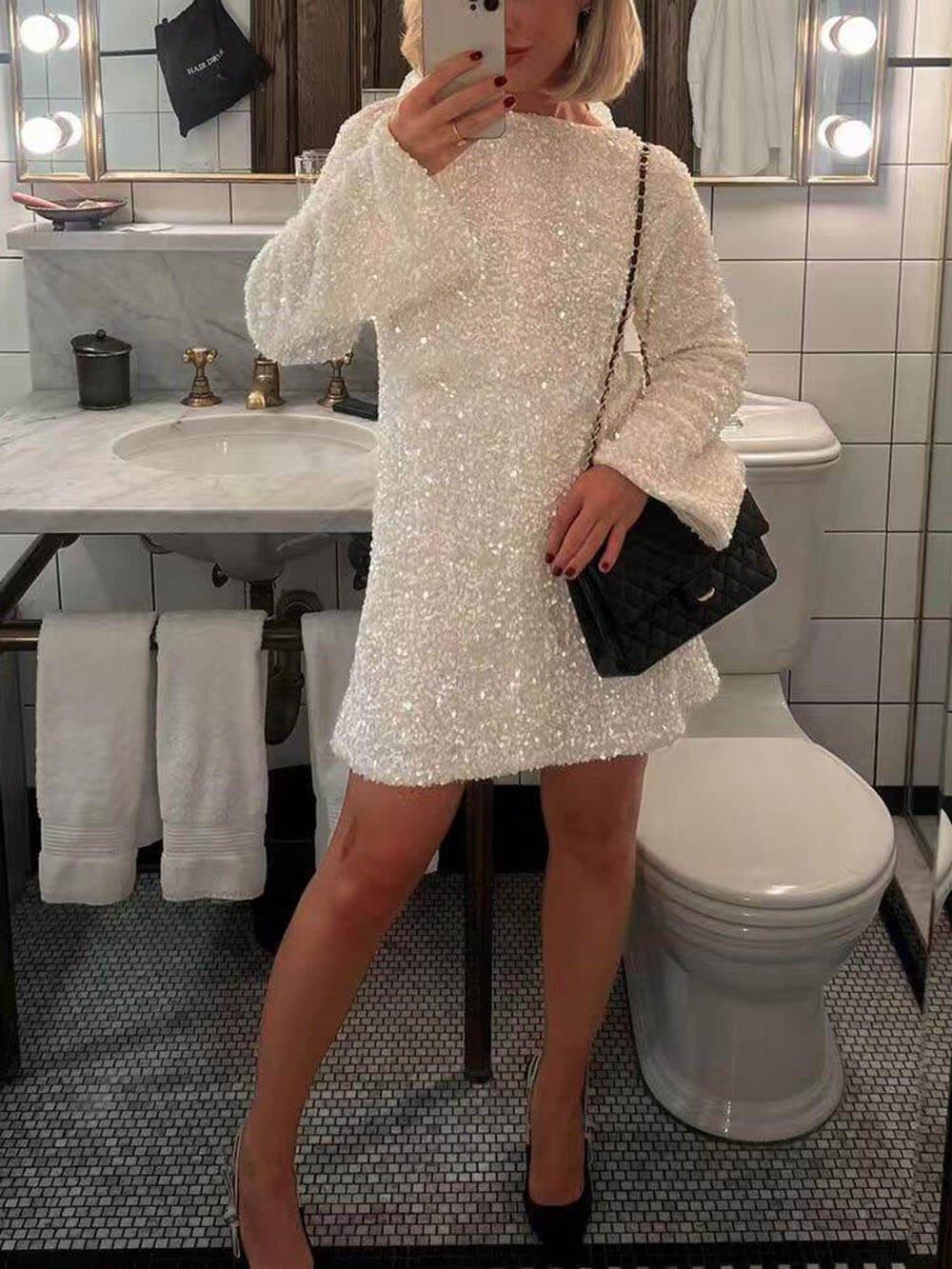 Aurohaya Sequined Tie-back Dress