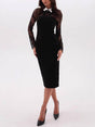 Aurohaya Hip-hugging Slim-fitting Lace Midi Dress Black