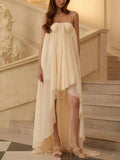 Tube Top Irregular Hem Maxi Dress
