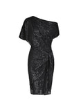 Elegant Sequined Asymmetrical Off-the-shoulder Mini Dress
