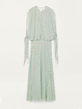 Elegant Striped Print Tie-Cuff Maxi Dress