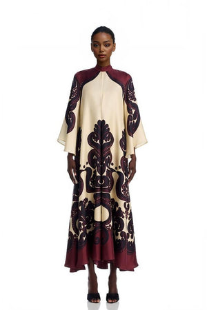 Aurohaya Elegance Ease Stunning Grenadilla Print Maxi Dress