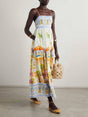 Aurohaya Unique Holiday Painted Print Sling Maxi Dress Multi