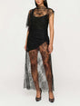 Aurohaya Elegant Lace Irregular Sleeve Maxi Dress Black