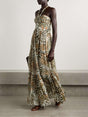 Aurohaya Retro Fierce & Feminine Leopard Print Chiffon Halter Maxi Dress Leopard