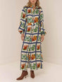 Aurohaya Casual Chic Linen Tie-Waist Maxi Dress Blue