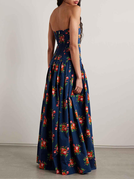 Aurohaya Ruffled Colorful Floral-print Maxi Dress