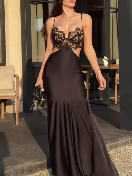 Aurohaya Exquisite Lace Cutout Mermaid Evening Gown Dress
