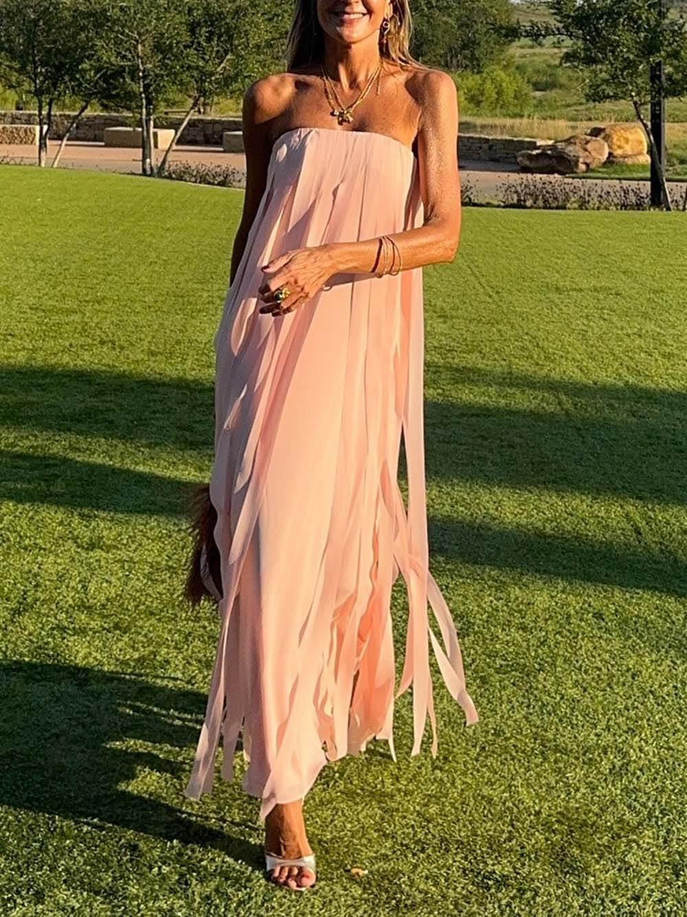 Aurohaya Tube Top Boundless Strapless Dress