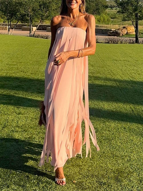 Aurohaya Tube Top Boundless Strapless Dress