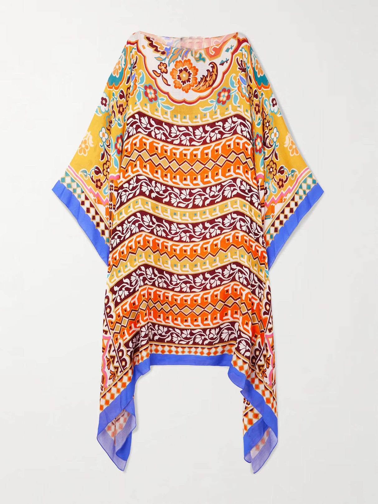 Aurohaya Unique Asymmetric Printed Satin Midi Dress