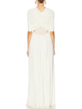 Elegant V-neck Pleated Maxi Dress