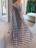 Elegant Polka Dot Print Maxi Dress