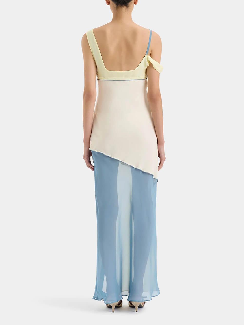 Aurohaya Elegant Thames Patchwork Maxi Dress