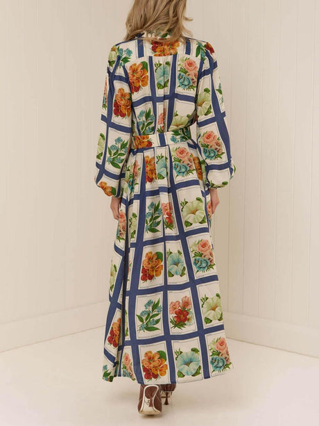 Aurohaya Casual Chic Linen Tie-Waist Maxi Dress