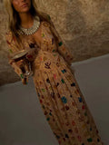 Exquisite Chiffon Shell Print Maxi Dress