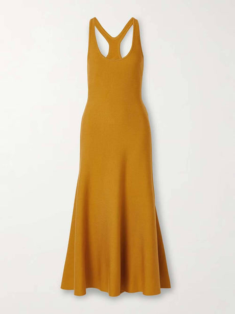 Aurohaya Classic Backless Cross-Front Fitted A-Line Midi Dress