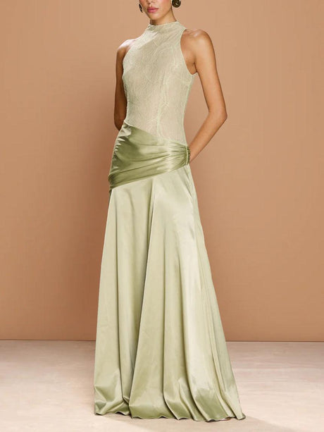 Aurohaya Elegant Lace Sheath Maxi Dress