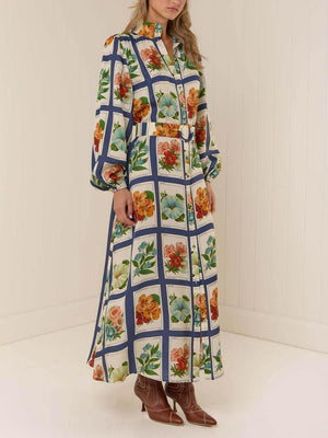 Aurohaya Casual Chic Linen Tie-Waist Maxi Dress