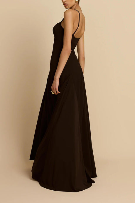 Aurohaya Elegance Panelled Tulle A-line Slip Maxi Dress