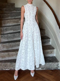 Elegance Timeless Sleeveless Lace Bodycon Maxi Dress