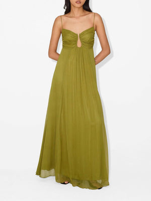 Aurohaya Camélia Spaghetti Strap Maxi Dress