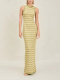 Exquisite Asymmetric Open Back Knitted Maxi Dress