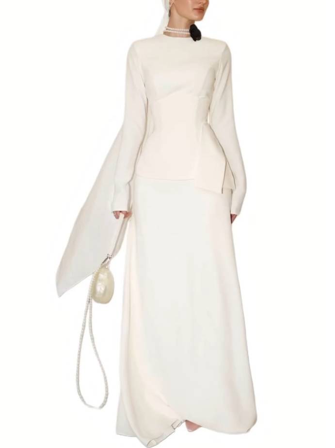 Waist Belt Design Maxi Dress Set