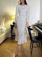 Aurohaya Velvet Sequin Fitted Fishtail Dress Sliver