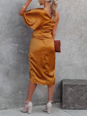 Aurohaya Single Sleeve Irregular Evening Dress