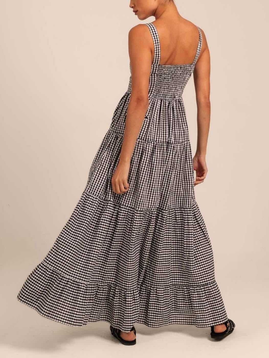 Aurohaya Holiday Embroidered Crab Pattern Swing Maxi Dress