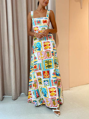 Aurohaya Personalized Graffiti Strap Sexy Lace Midi Dress