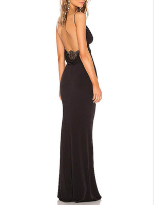 Aurohaya Floral Slit Evening Dress