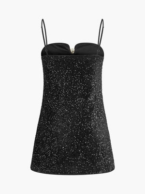 Aurohaya Bow Strap Short Dress