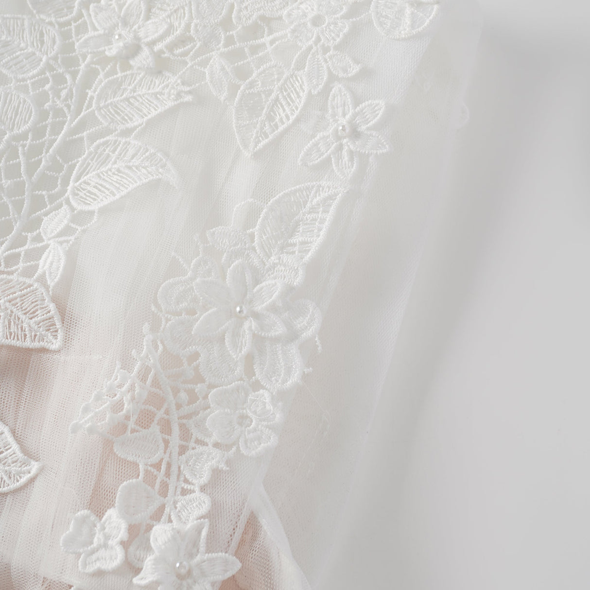 Aurohaya Annabelle Flower-appliqué Tulle Midi Dress (Without Belt)