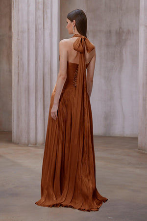 Aurohaya Verdelune Gathered Maxi Dress